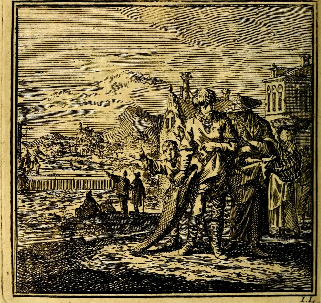 An illustration from De Bykorf des Gemoeds : Honing zaamelende uit allerley Bloemen, 1711, leaf 125