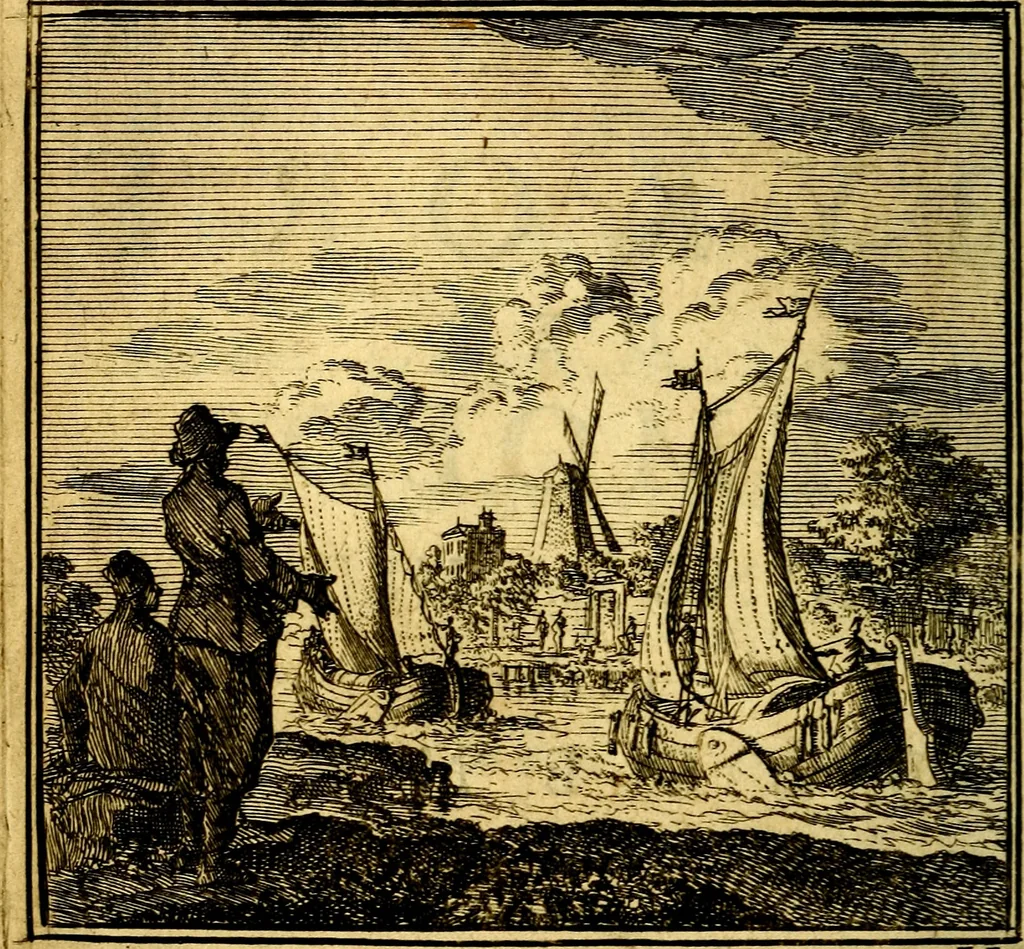 An illustration from De Bykorf des Gemoeds : Honing zaamelende uit allerley Bloemen, 1711, leaf 17