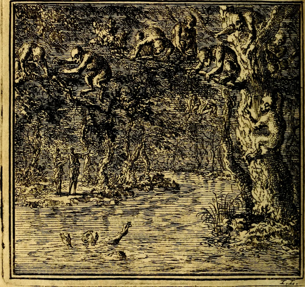 An illustration from De Bykorf des Gemoeds : Honing zaamelende uit allerley Bloemen, 1711, leaf 177