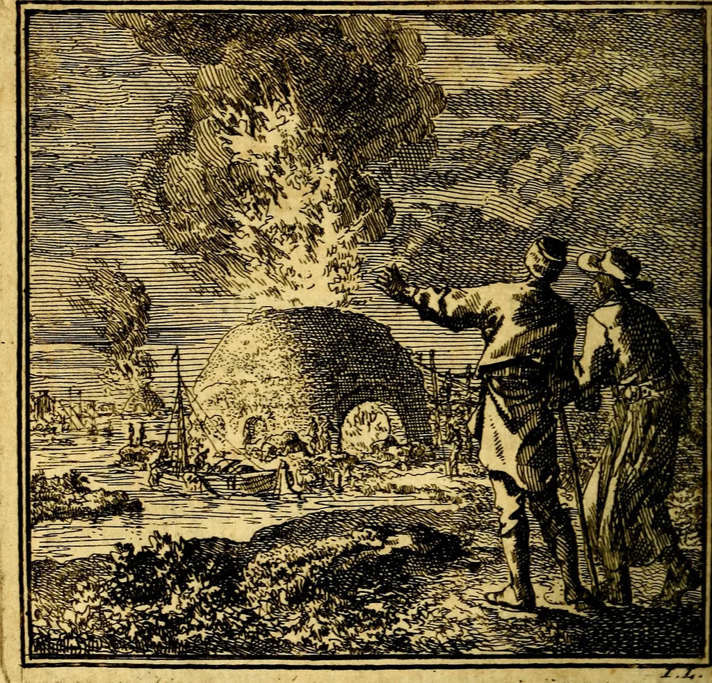 An illustration from De Bykorf des Gemoeds : Honing zaamelende uit allerley Bloemen, 1711, leaf 201