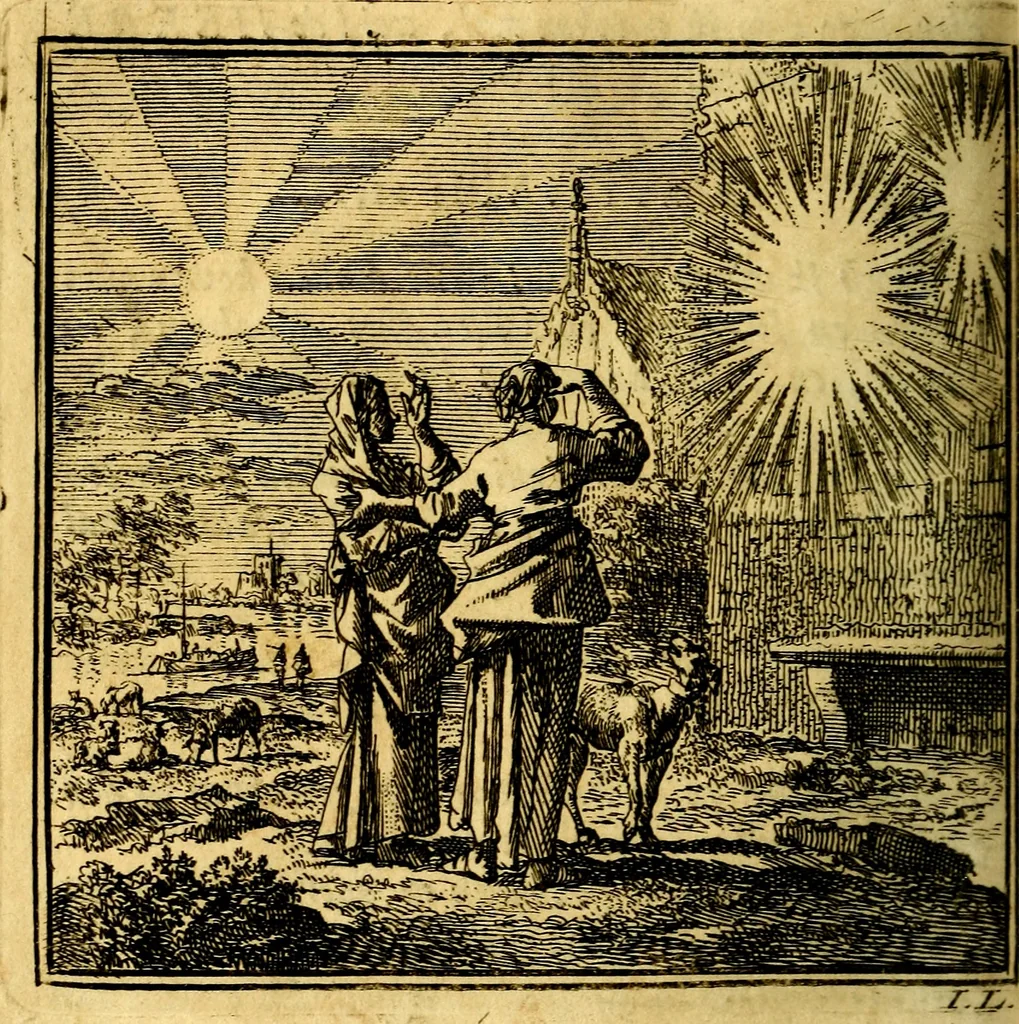 An illustration from De Bykorf des Gemoeds : Honing zaamelende uit allerley Bloemen, 1711, leaf 205