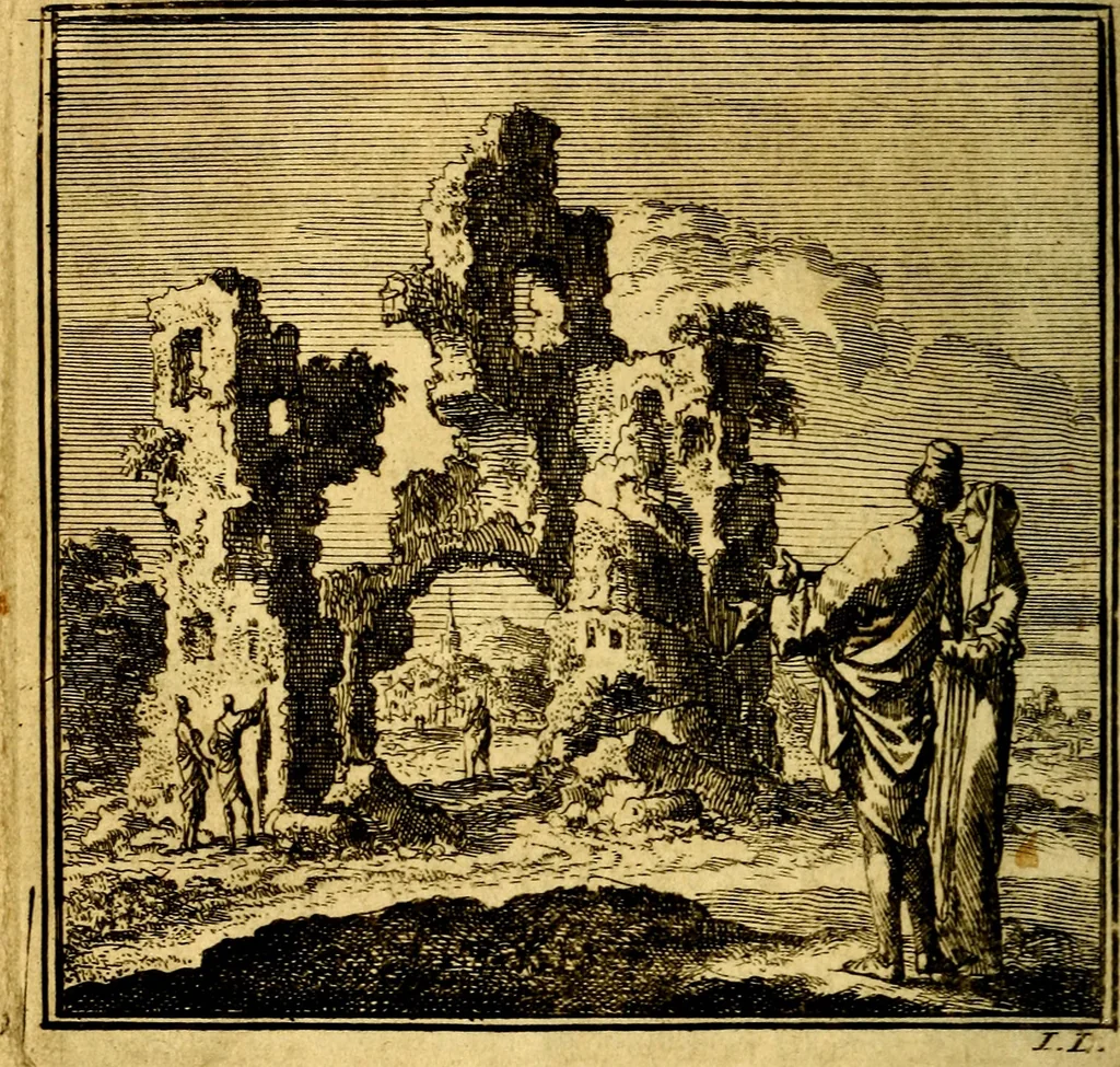 An illustration from De Bykorf des Gemoeds : Honing zaamelende uit allerley Bloemen, 1711, leaf 21