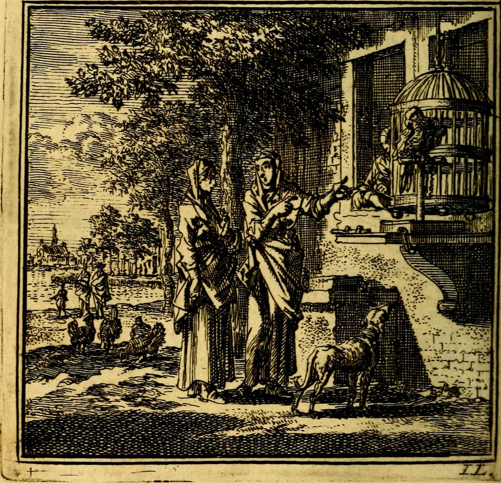 An illustration from De Bykorf des Gemoeds : Honing zaamelende uit allerley Bloemen, 1711, leaf 229