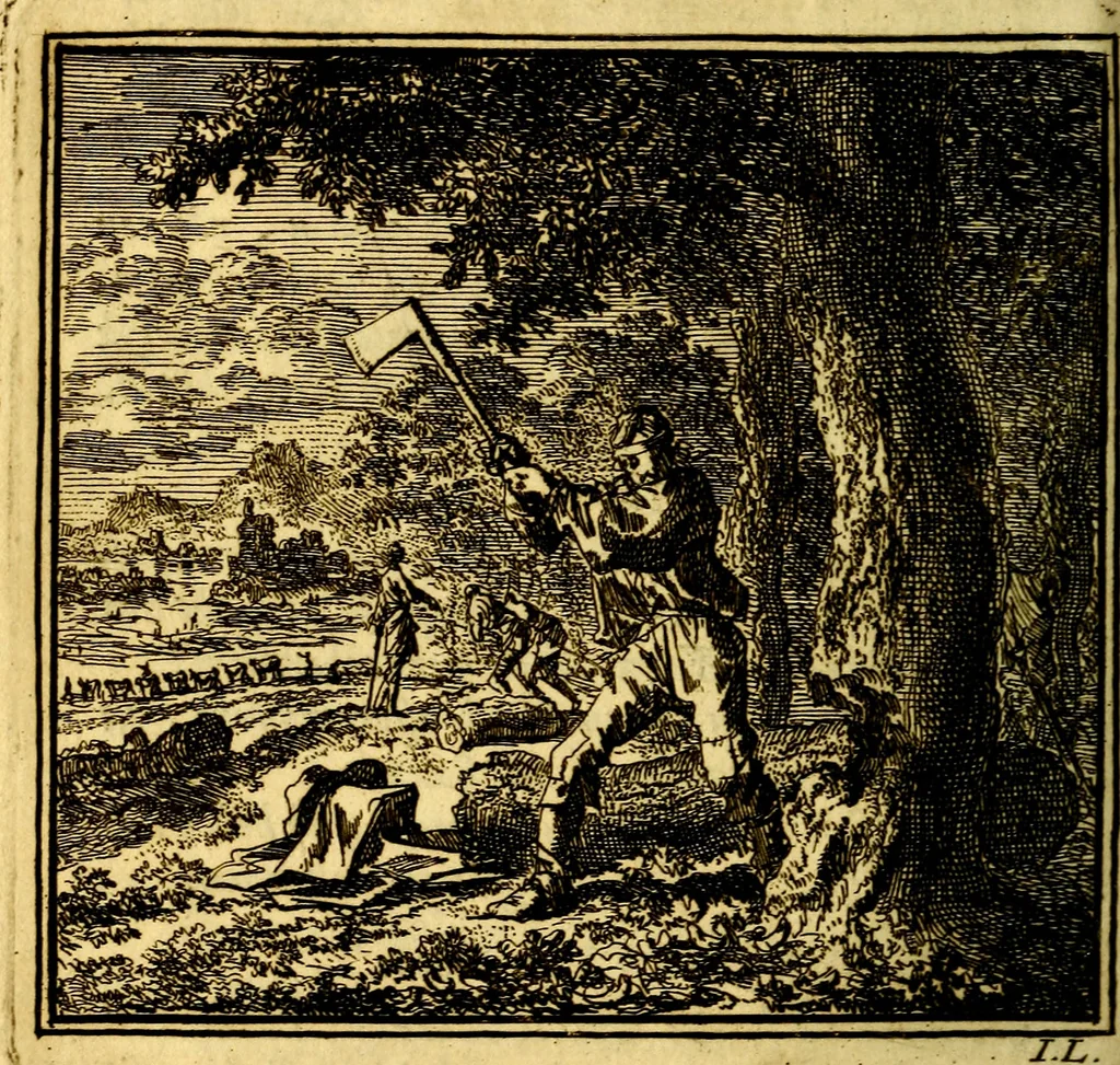 An illustration from De Bykorf des Gemoeds : Honing zaamelende uit allerley Bloemen, 1711, leaf 281