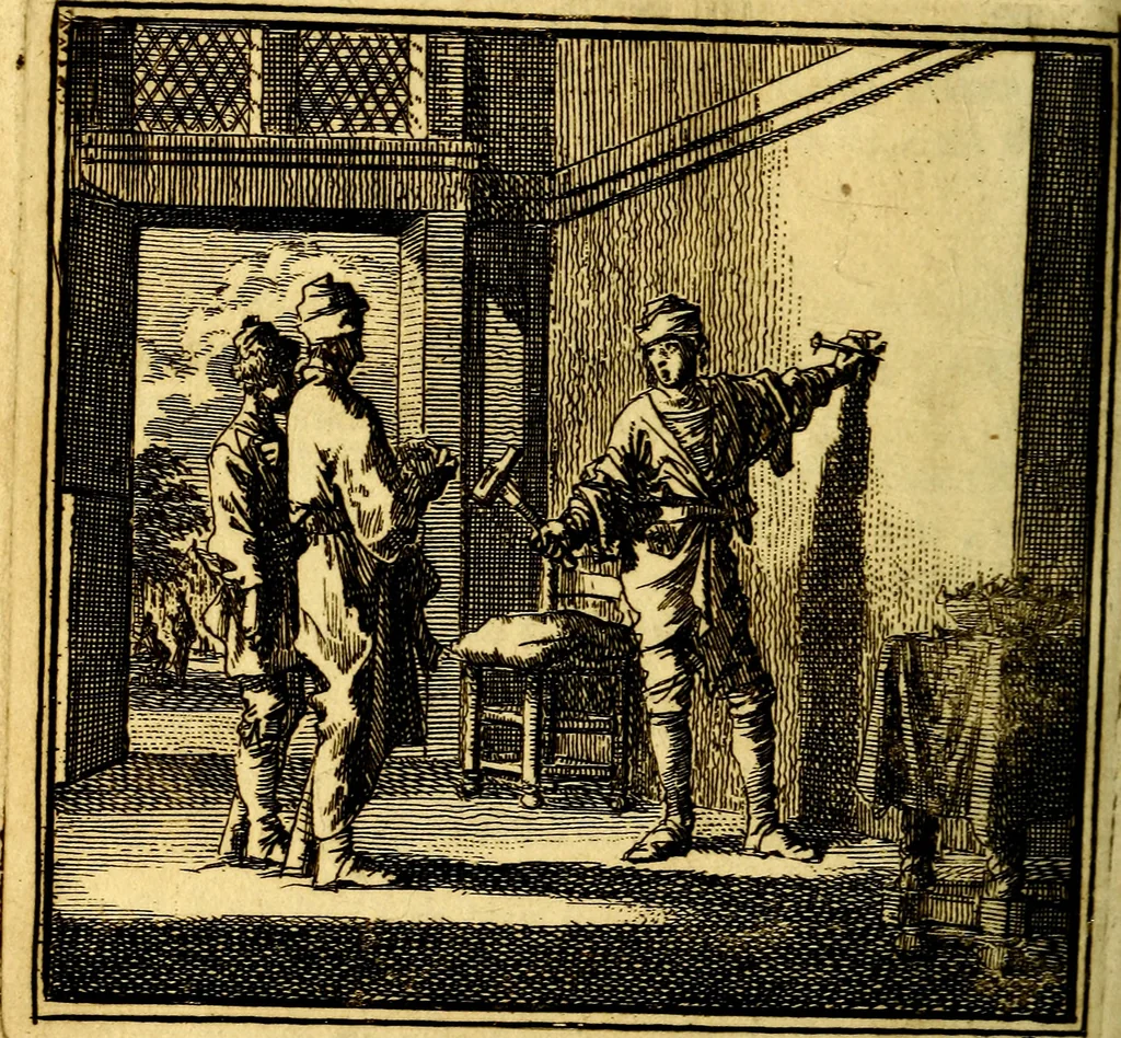 An illustration from De Bykorf des Gemoeds : Honing zaamelende uit allerley Bloemen, 1711, leaf 285