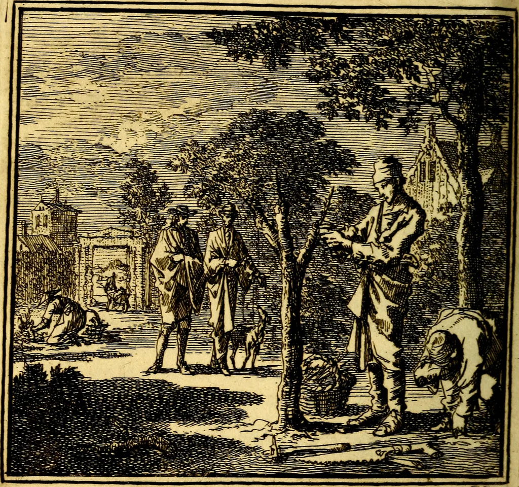 An illustration from De Bykorf des Gemoeds : Honing zaamelende uit allerley Bloemen, 1711, leaf 289