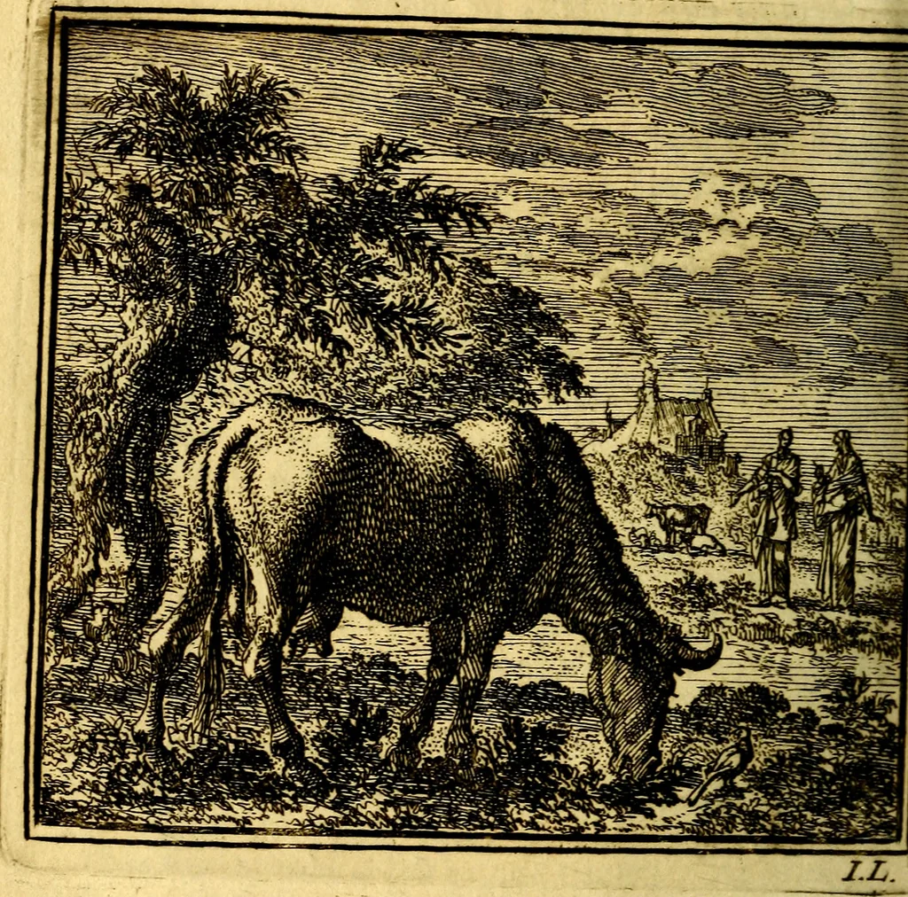 An illustration from De Bykorf des Gemoeds : Honing zaamelende uit allerley Bloemen, 1711, leaf 293