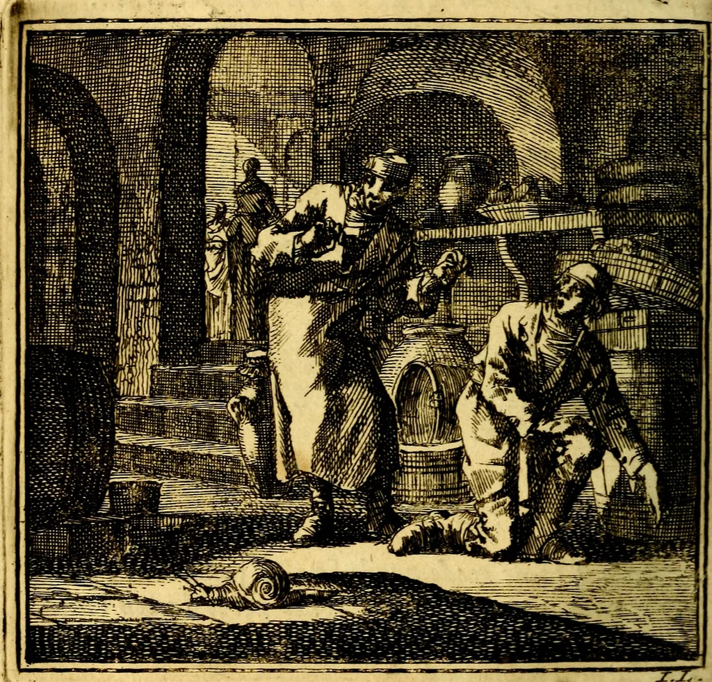 An illustration from De Bykorf des Gemoeds : Honing zaamelende uit allerley Bloemen, 1711, leaf 329