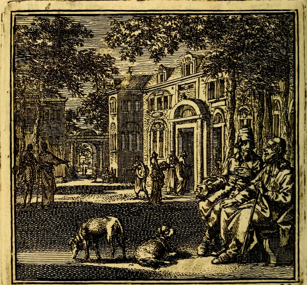 An illustration from De Bykorf des Gemoeds : Honing zaamelende uit allerley Bloemen, 1711, leaf 349