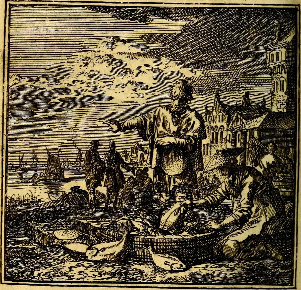 An illustration from De Bykorf des Gemoeds : Honing zaamelende uit allerley Bloemen, 1711, leaf 369