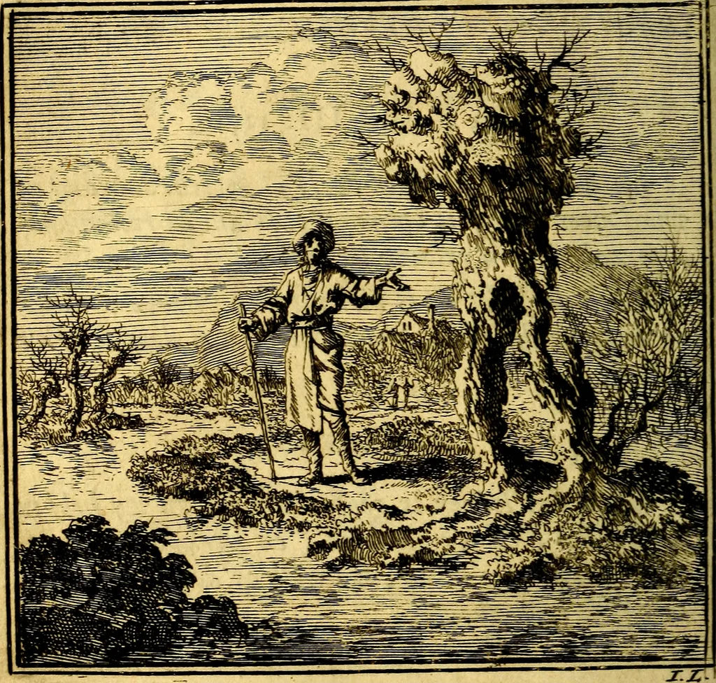 An illustration from De Bykorf des Gemoeds : Honing zaamelende uit allerley Bloemen, 1711, leaf 37
