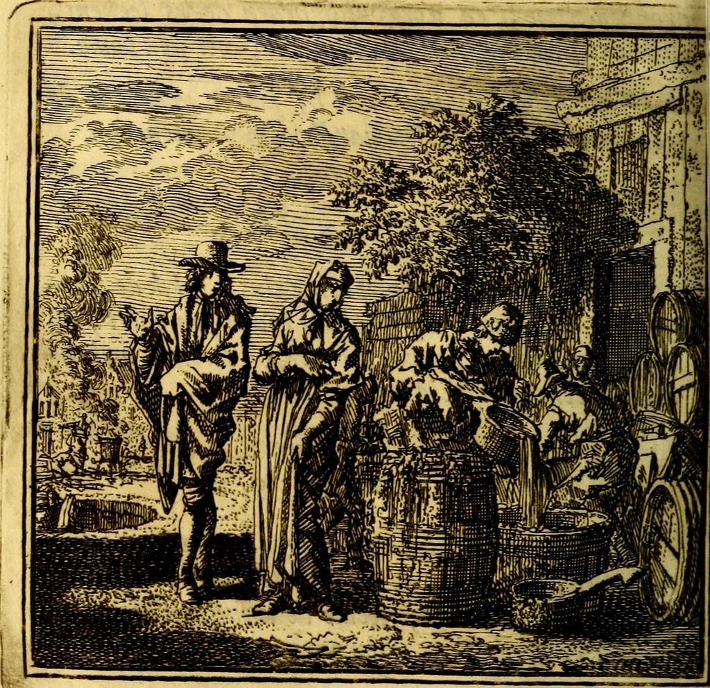 An illustration from De Bykorf des Gemoeds : Honing zaamelende uit allerley Bloemen, 1711, leaf 373
