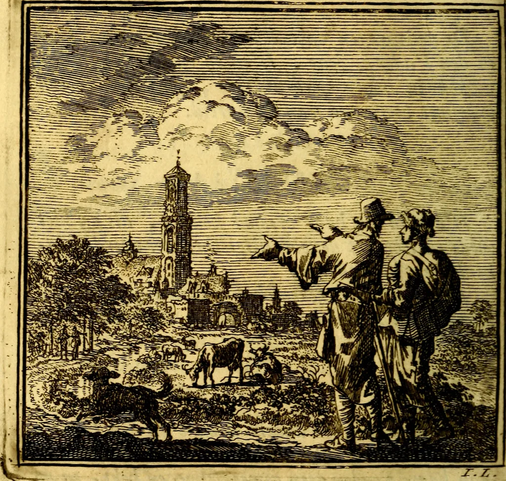 An illustration from De Bykorf des Gemoeds : Honing zaamelende uit allerley Bloemen, 1711, leaf 377