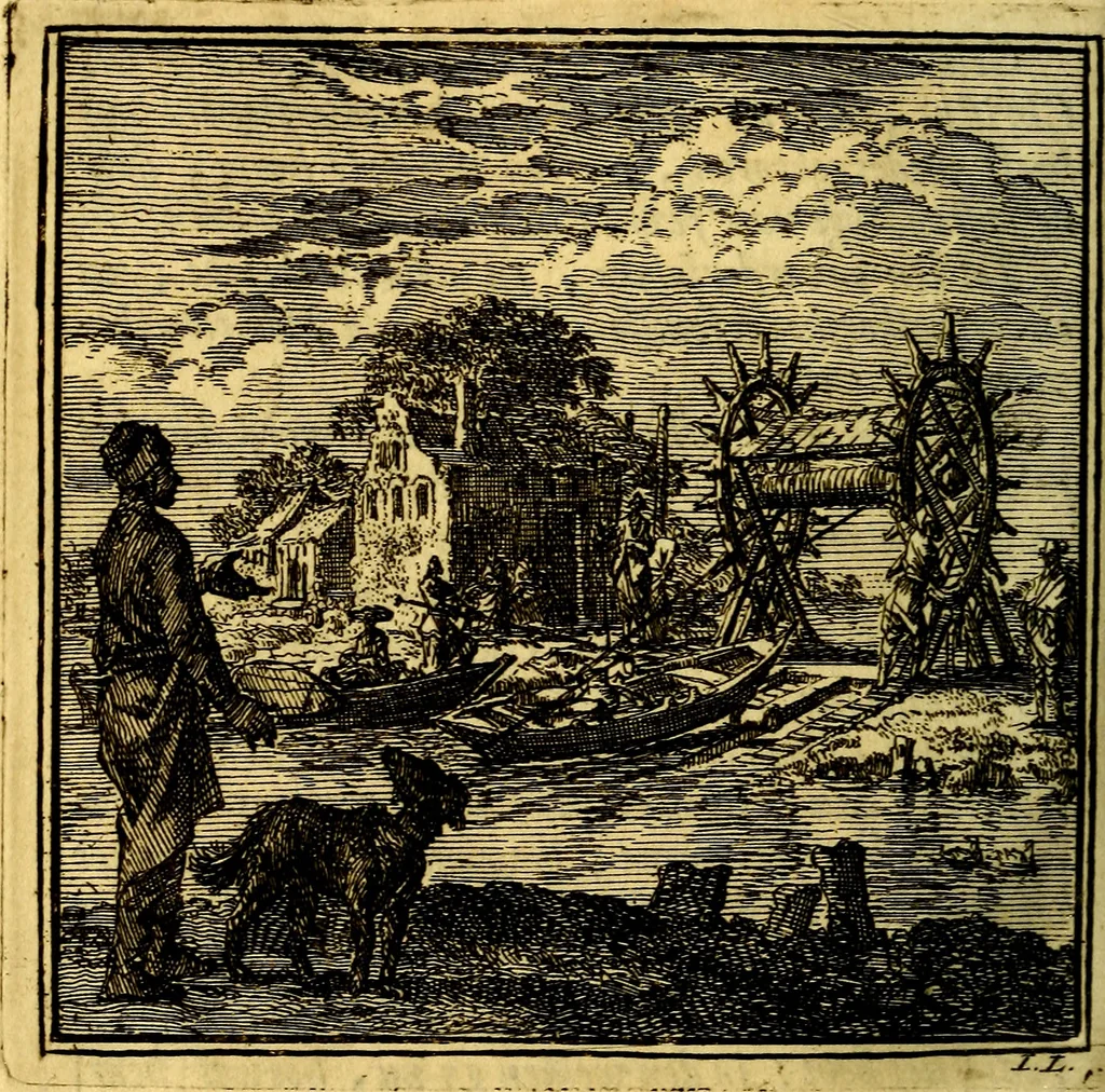 An illustration from De Bykorf des Gemoeds : Honing zaamelende uit allerley Bloemen, 1711, leaf 393
