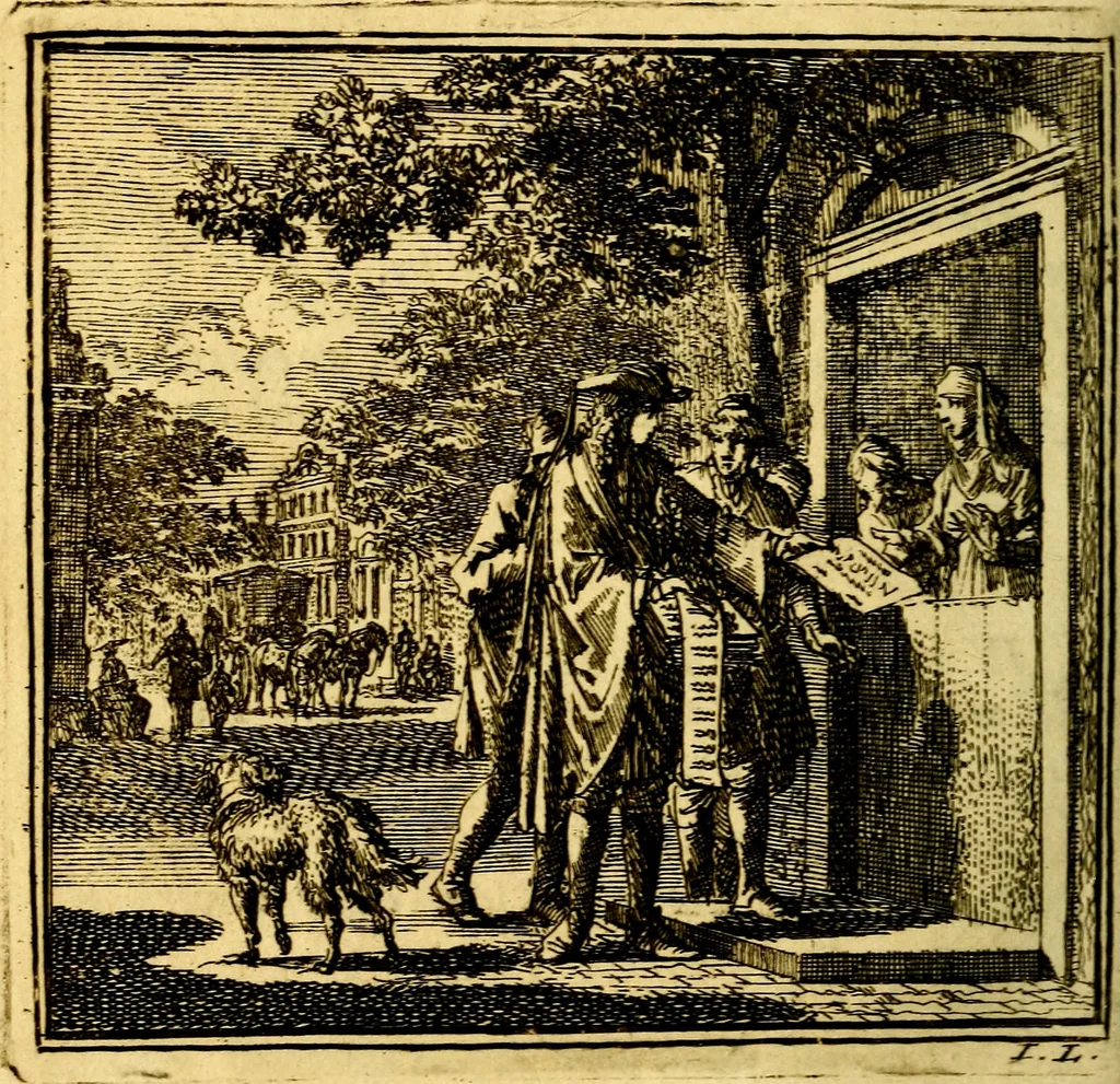 An illustration from De Bykorf des Gemoeds : Honing zaamelende uit allerley Bloemen, 1711, leaf 413