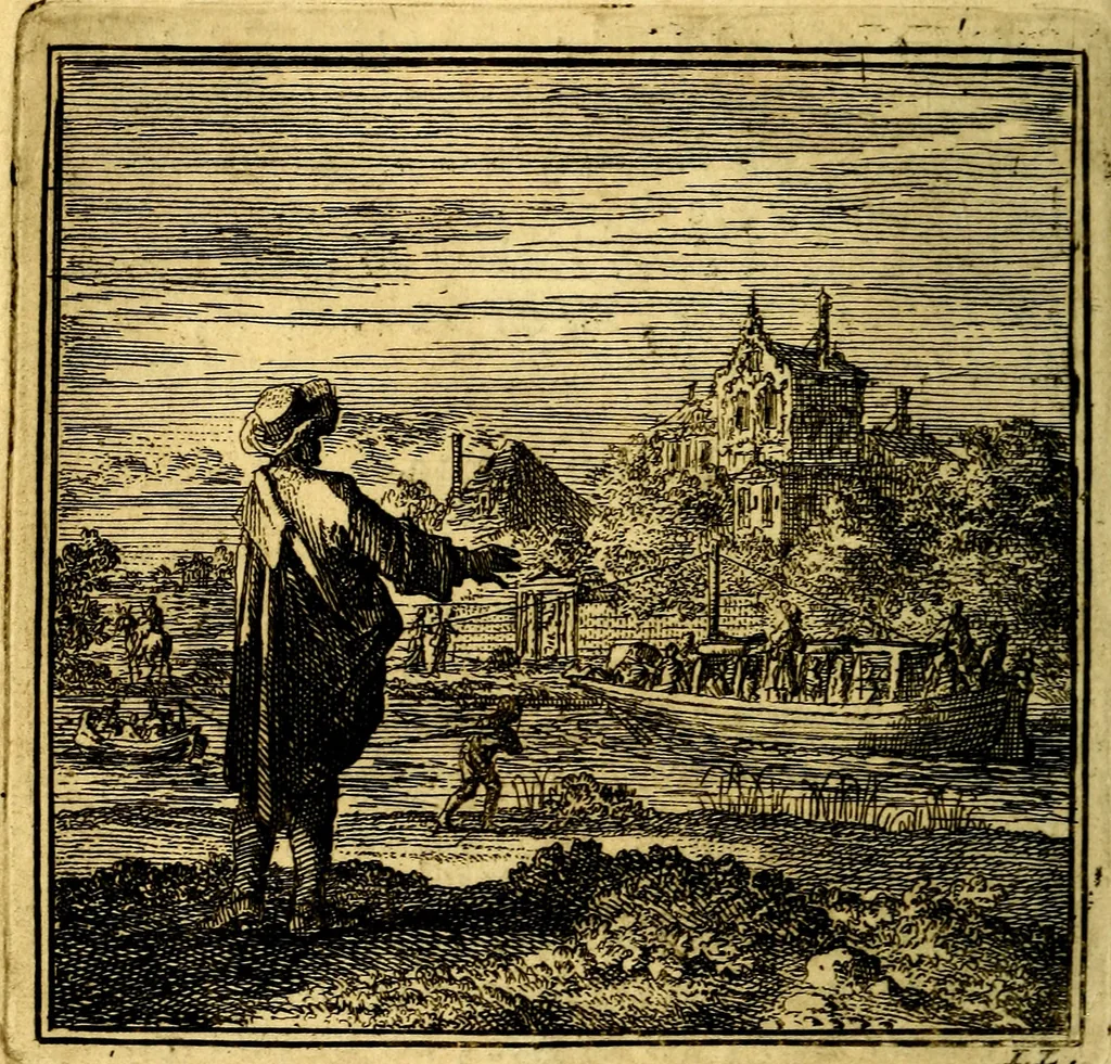 An illustration from De Bykorf des Gemoeds : Honing zaamelende uit allerley Bloemen, 1711, leaf 49