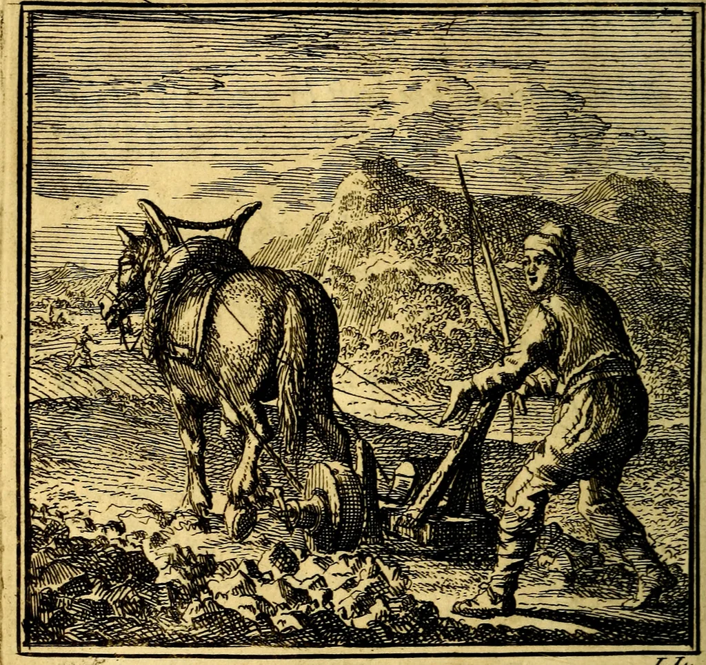 An illustration from De Bykorf des Gemoeds : Honing zaamelende uit allerley Bloemen, 1711, leaf 57