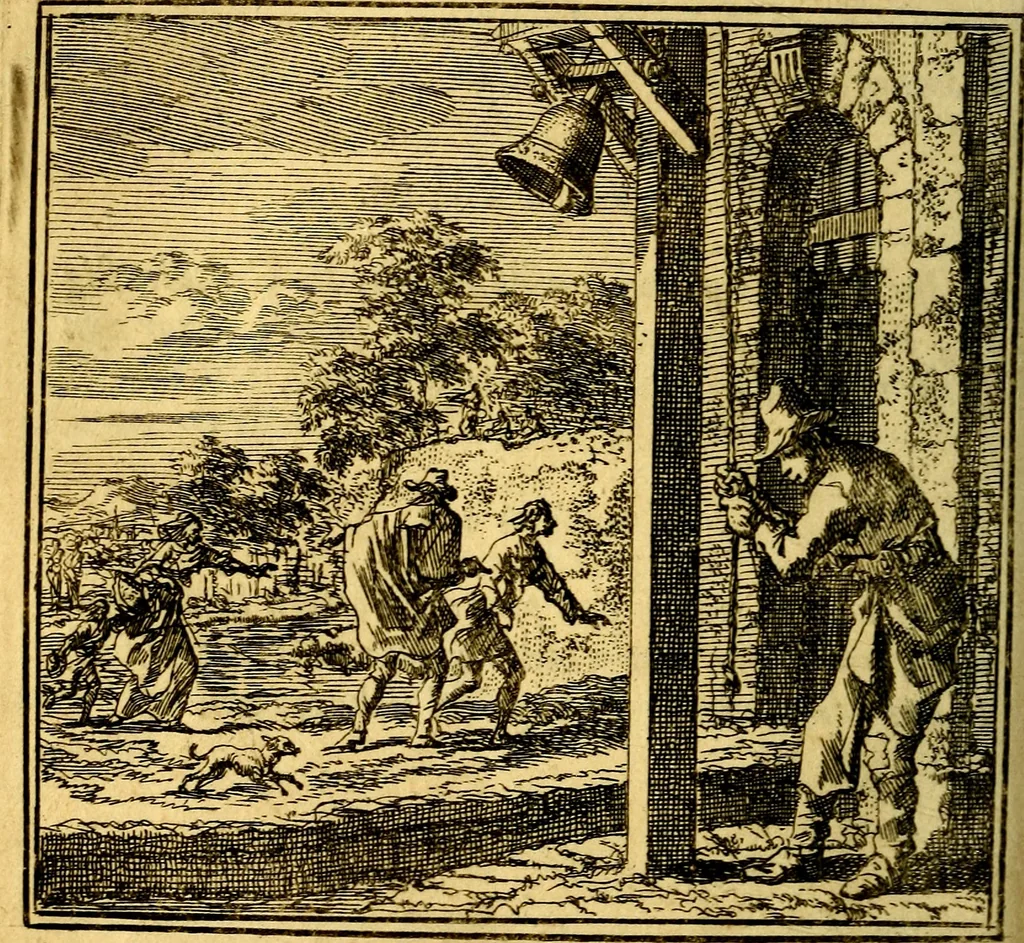 An illustration from De Bykorf des Gemoeds : Honing zaamelende uit allerley Bloemen, 1711, leaf 85
