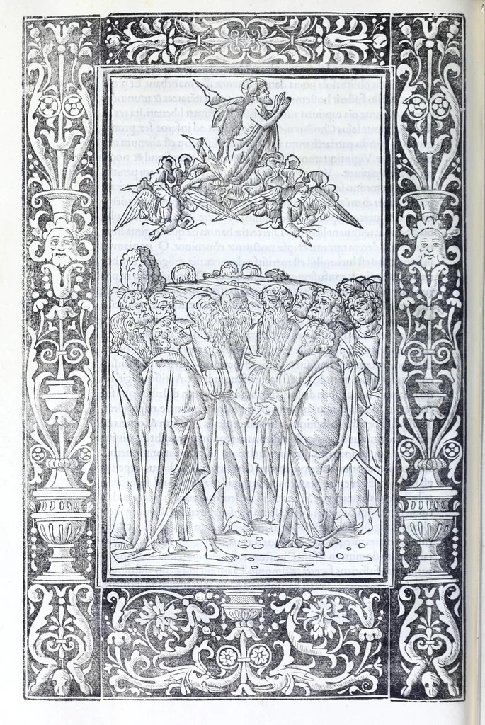 An illustration from Decachordvm christianvm : Ivlio II, pont. max. dicatvm, 1507, leaf 458