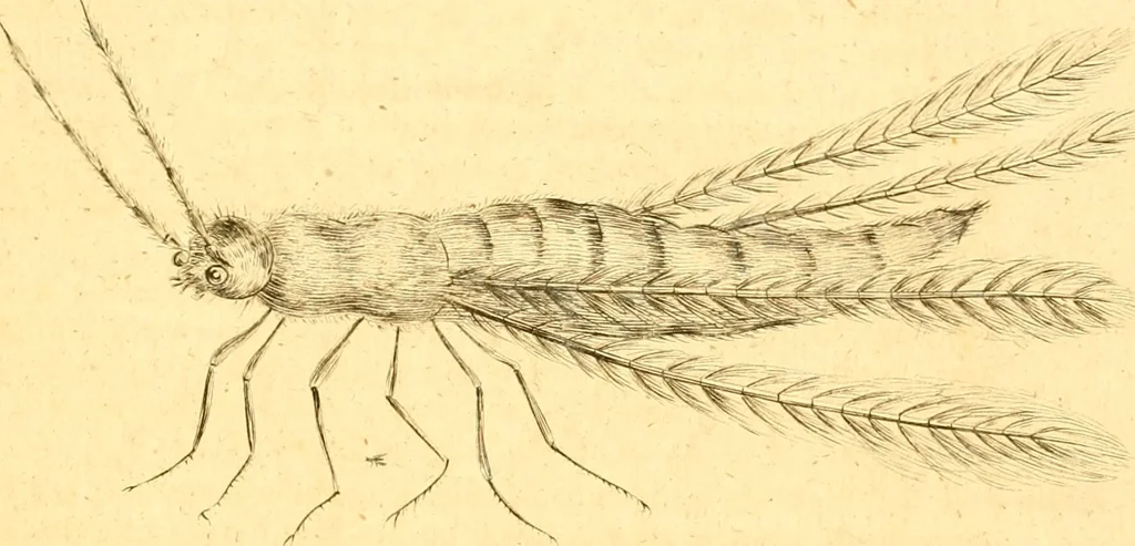 An illustration from A decade of curious insects : some of them not describ'd before, shewn in their natural size, and as they appear enlarg'd before the Lucernal microscope, in which the solar apparatus is artificially illuminated : With their history, characters, manners, and places of abode, on ten quarto plates, and their explanations : drawn and engraved from nature, 1773, leaf 46