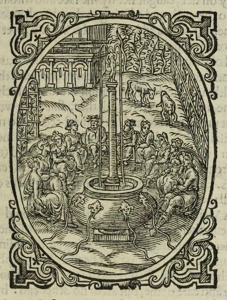 An illustration from The decameron : containing an hundred pleasant nouels : wittily discoursed, betweene seauen honourable ladies and three noble gentlemen, 1620, leaf 685