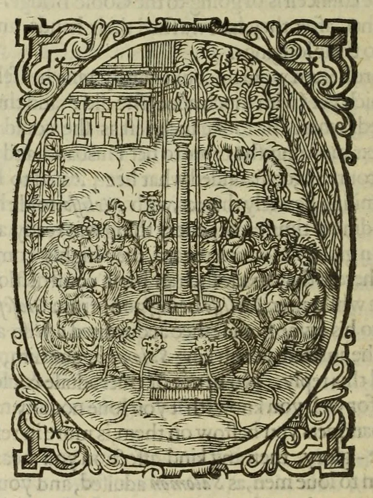 An illustration from The decameron : containing an hundred pleasant nouels : wittily discoursed, betweene seauen honourable ladies and three noble gentlemen, 1620, leaf 698
