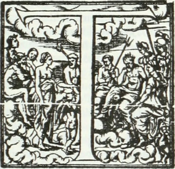 An illustration from De causa Dei contra Pelagium et de virtute causarum. Opera et studio Henrici Savilli. Ex scriptis codicibus nunc primum editi, 1618, leaf 482