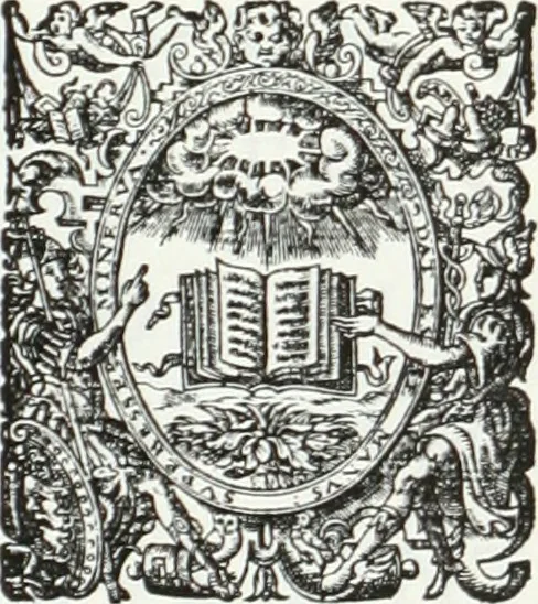 An illustration from De causa Dei contra Pelagium et de virtute causarum. Opera et studio Henrici Savilli. Ex scriptis codicibus nunc primum editi, 1618, leaf 6