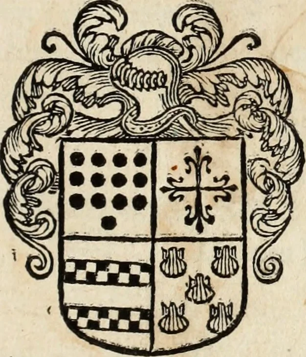 An illustration from Decisiones supremi eminentissimique Senatus Portugalliae ex gravissimorum patrum responsis collectae, 1621, leaf 6