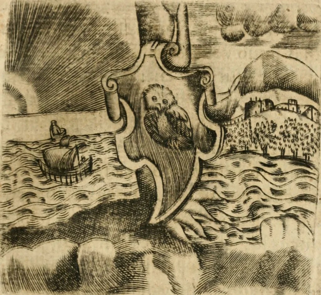 An illustration from Declaracion magistral sobre las emblemas de Andres Alciato con todas las historias, antiguedades, moralidad y doctrina tocante a las buenas costumbres, 1615, leaf 166
