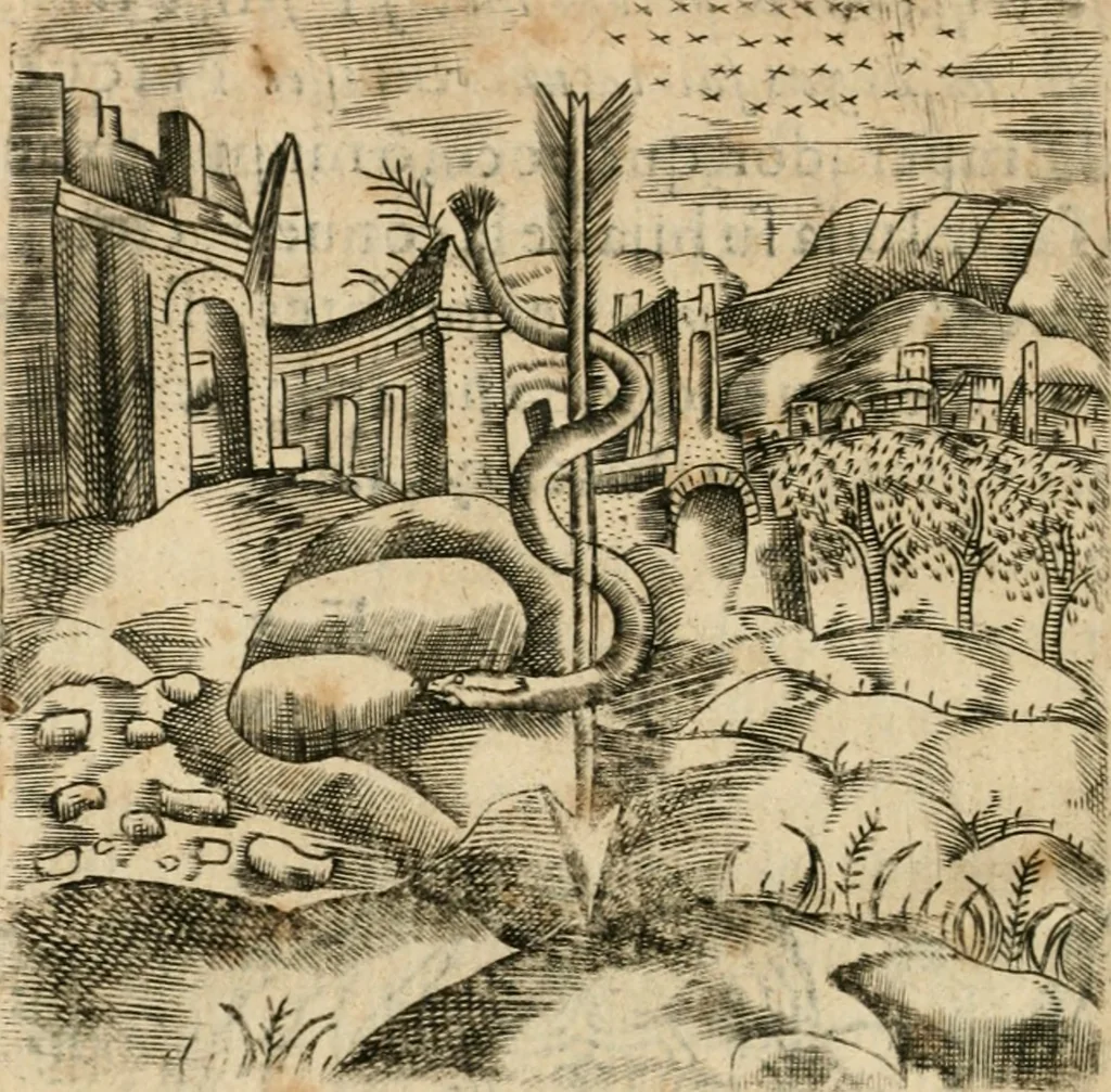 An illustration from Declaracion magistral sobre las emblemas de Andres Alciato con todas las historias, antiguedades, moralidad y doctrina tocante a las buenas costumbres, 1615, leaf 171