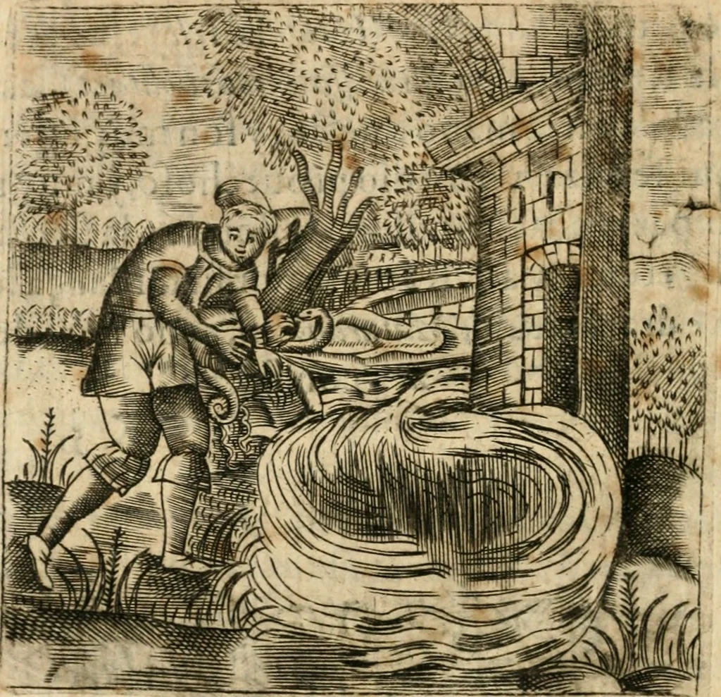 An illustration from Declaracion magistral sobre las emblemas de Andres Alciato con todas las historias, antiguedades, moralidad y doctrina tocante a las buenas costumbres, 1615, leaf 177