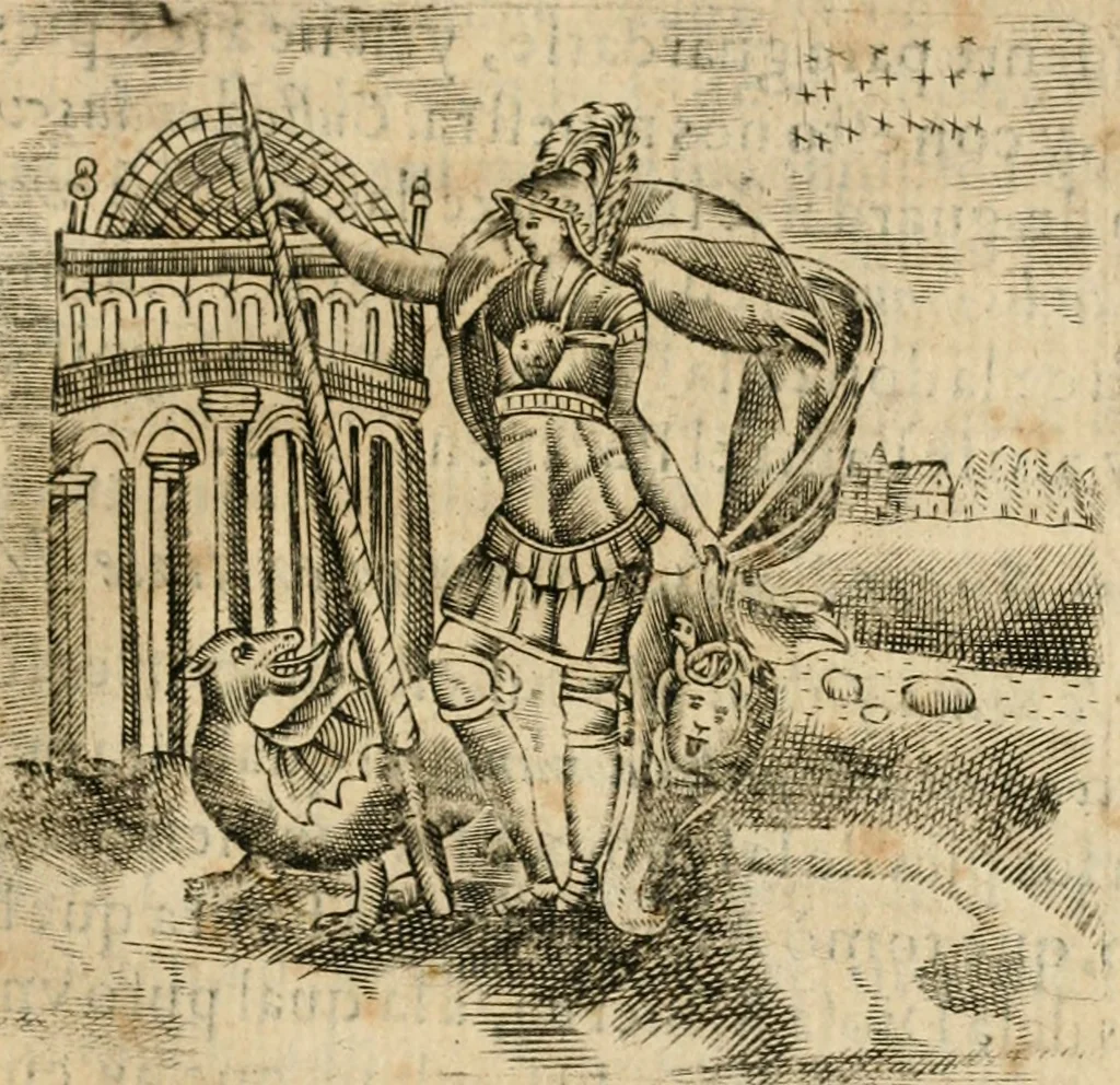 An illustration from Declaracion magistral sobre las emblemas de Andres Alciato con todas las historias, antiguedades, moralidad y doctrina tocante a las buenas costumbres, 1615, leaf 180