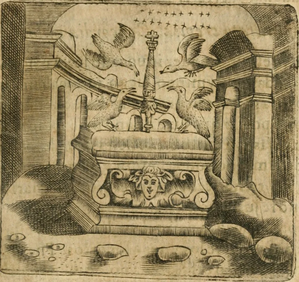An illustration from Declaracion magistral sobre las emblemas de Andres Alciato con todas las historias, antiguedades, moralidad y doctrina tocante a las buenas costumbres, 1615, leaf 282