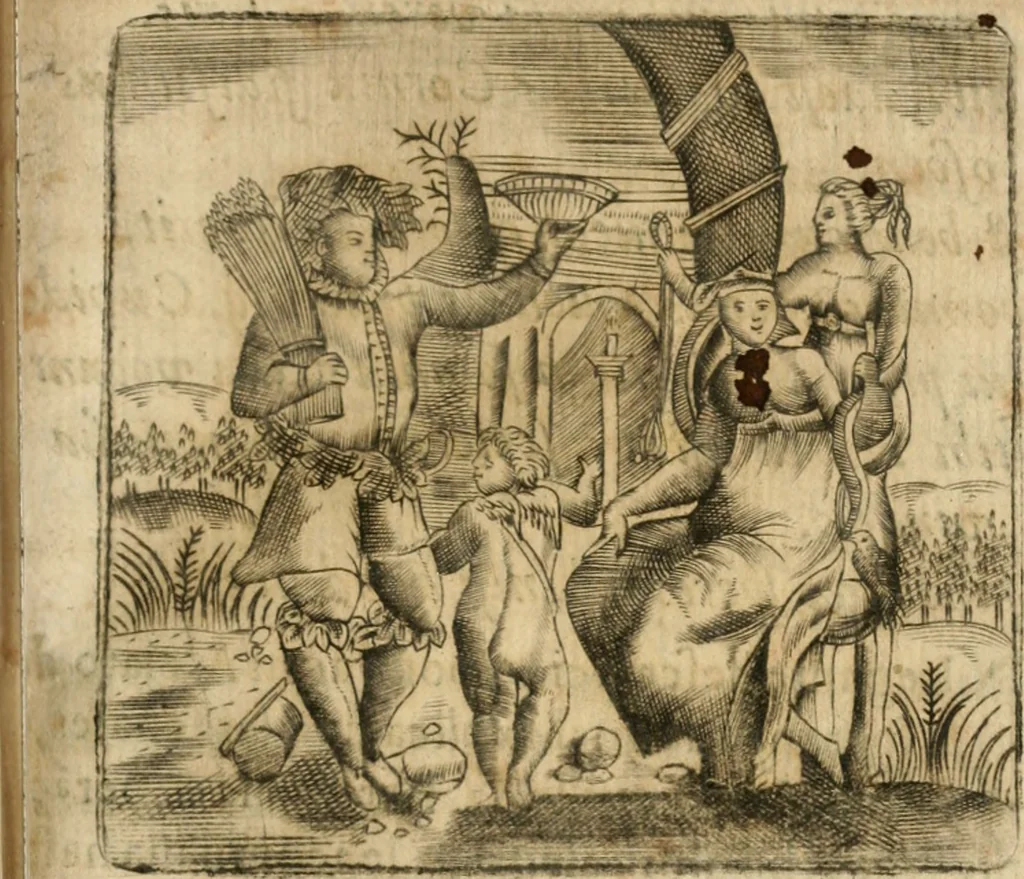 An illustration from Declaracion magistral sobre las emblemas de Andres Alciato con todas las historias, antiguedades, moralidad y doctrina tocante a las buenas costumbres, 1615, leaf 316