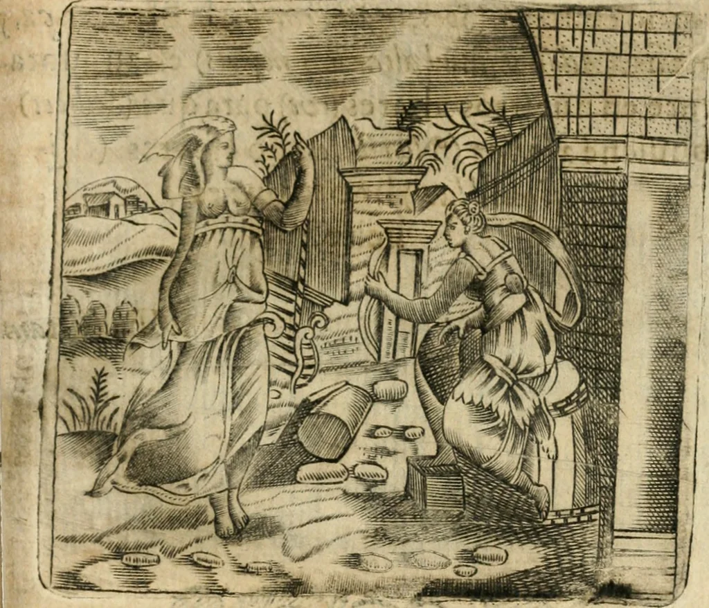 An illustration from Declaracion magistral sobre las emblemas de Andres Alciato con todas las historias, antiguedades, moralidad y doctrina tocante a las buenas costumbres, 1615, leaf 328