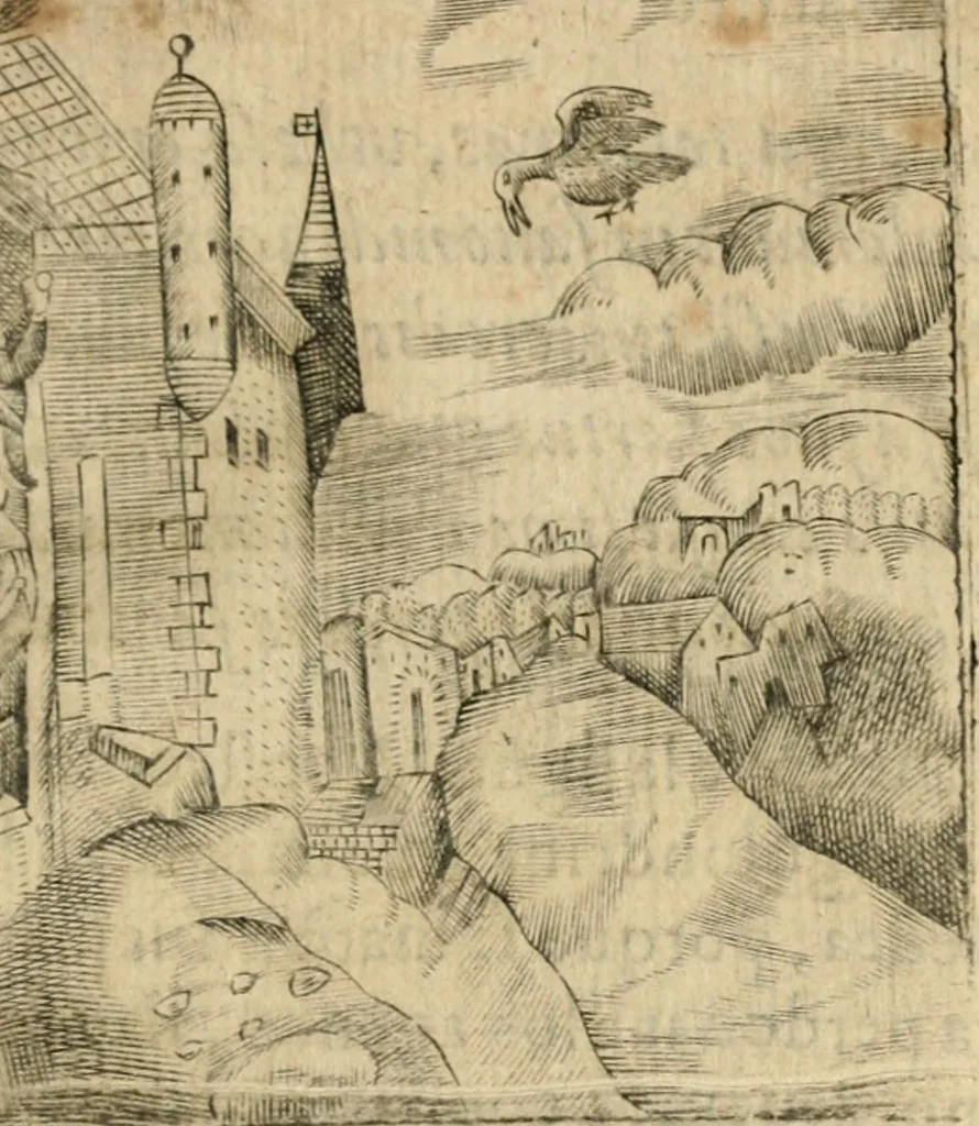 An illustration from Declaracion magistral sobre las emblemas de Andres Alciato con todas las historias, antiguedades, moralidad y doctrina tocante a las buenas costumbres, 1615, leaf 358