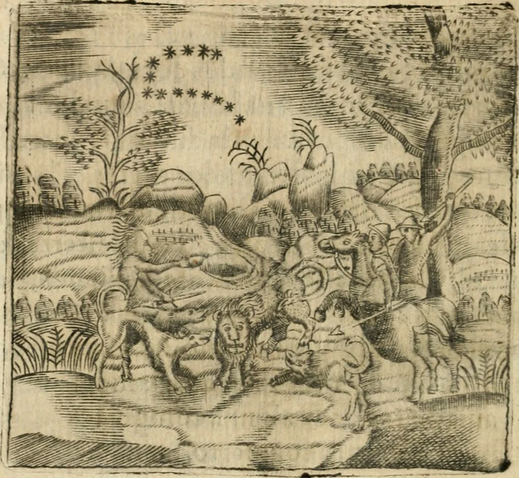 An illustration from Declaracion magistral sobre las emblemas de Andres Alciato con todas las historias, antiguedades, moralidad y doctrina tocante a las buenas costumbres, 1615, leaf 391