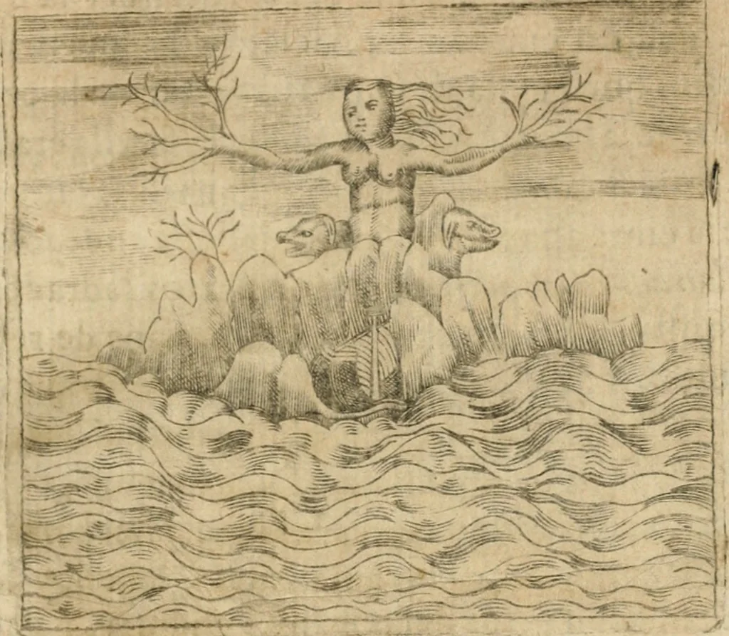 An illustration from Declaracion magistral sobre las emblemas de Andres Alciato con todas las historias, antiguedades, moralidad y doctrina tocante a las buenas costumbres, 1615, leaf 406