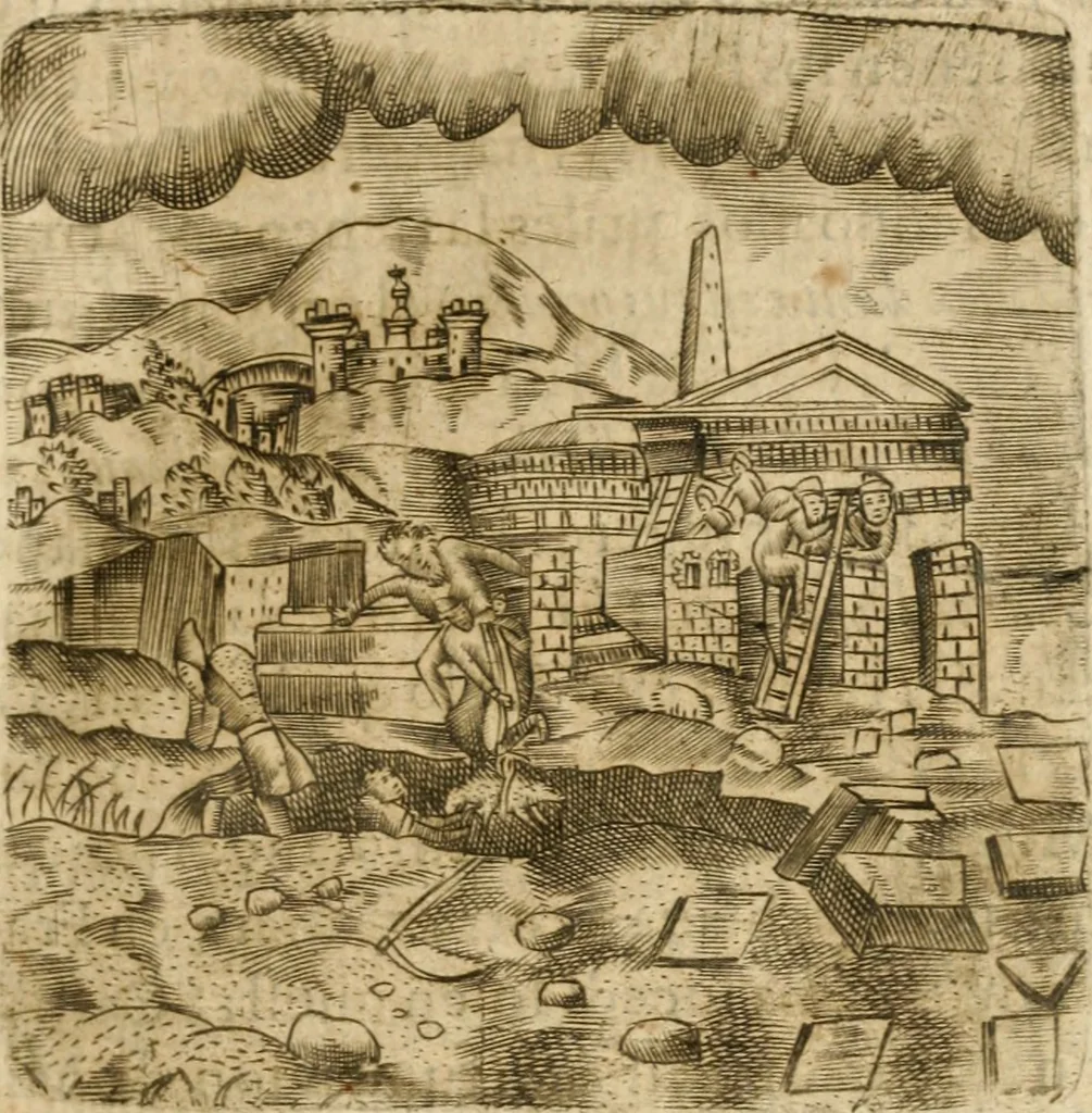 An illustration from Declaracion magistral sobre las emblemas de Andres Alciato con todas las historias, antiguedades, moralidad y doctrina tocante a las buenas costumbres, 1615, leaf 44