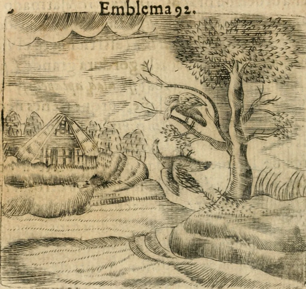 An illustration from Declaracion magistral sobre las emblemas de Andres Alciato con todas las historias, antiguedades, moralidad y doctrina tocante a las buenas costumbres, 1615, leaf 507