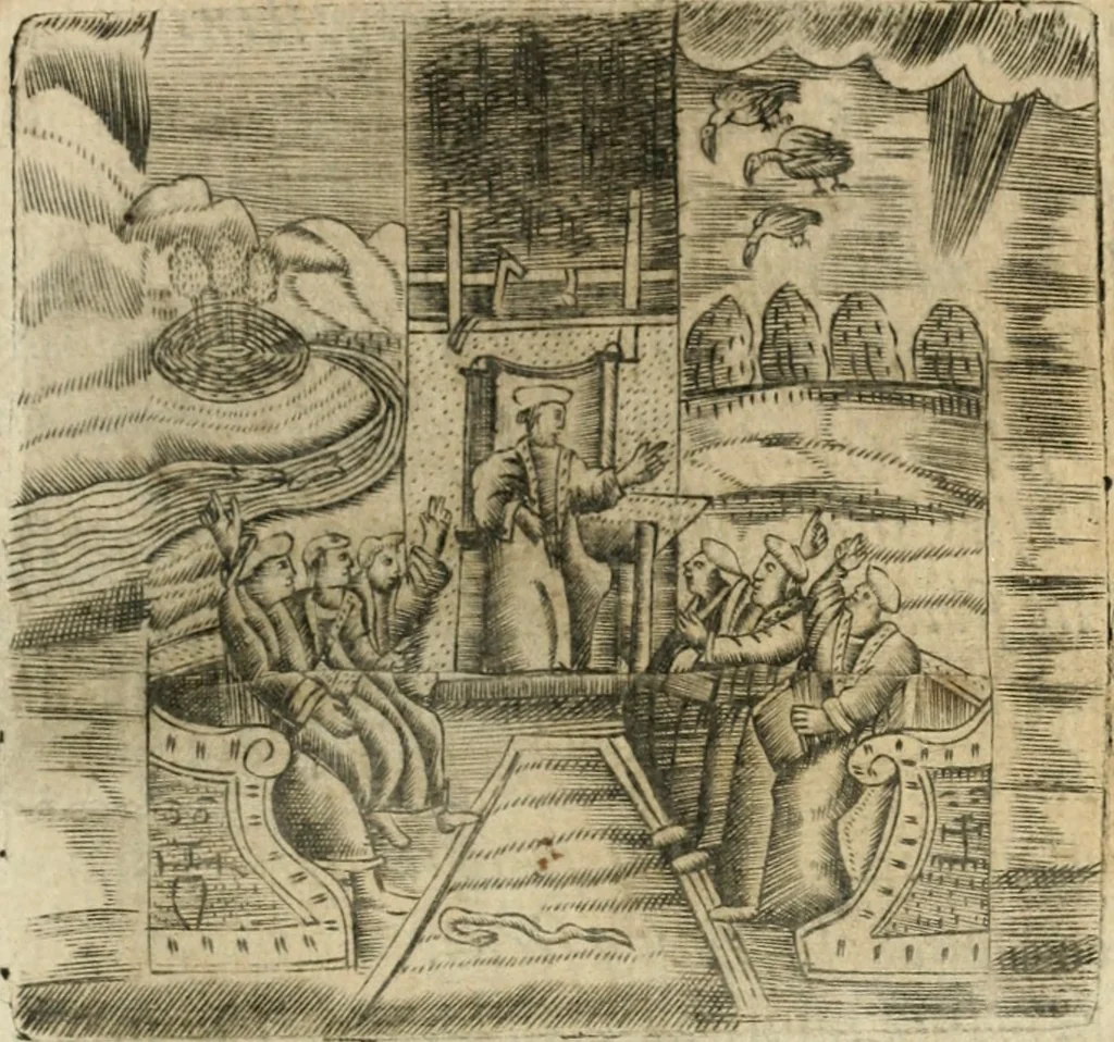 An illustration from Declaracion magistral sobre las emblemas de Andres Alciato con todas las historias, antiguedades, moralidad y doctrina tocante a las buenas costumbres, 1615, leaf 514