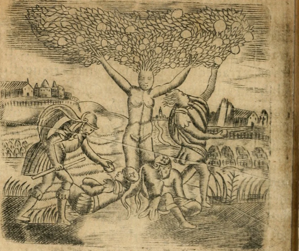 An illustration from Declaracion magistral sobre las emblemas de Andres Alciato con todas las historias, antiguedades, moralidad y doctrina tocante a las buenas costumbres, 1615, leaf 589