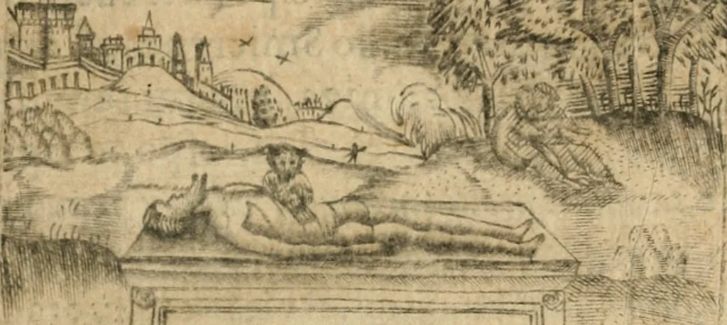 An illustration from Declaracion magistral sobre las emblemas de Andres Alciato con todas las historias, antiguedades, moralidad y doctrina tocante a las buenas costumbres, 1615, leaf 602