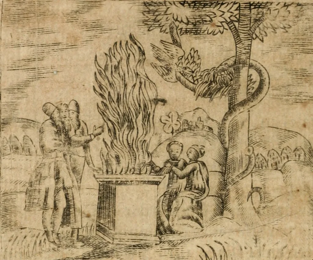 An illustration from Declaracion magistral sobre las emblemas de Andres Alciato con todas las historias, antiguedades, moralidad y doctrina tocante a las buenas costumbres, 1615, leaf 659