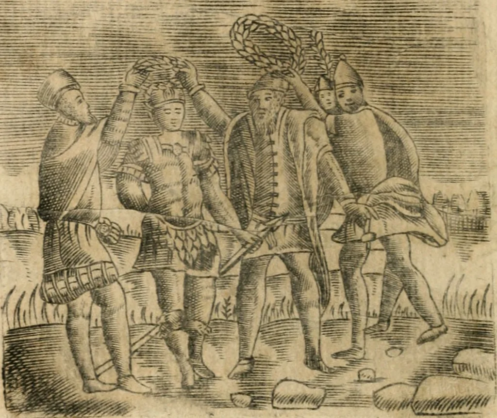 An illustration from Declaracion magistral sobre las emblemas de Andres Alciato con todas las historias, antiguedades, moralidad y doctrina tocante a las buenas costumbres, 1615, leaf 673