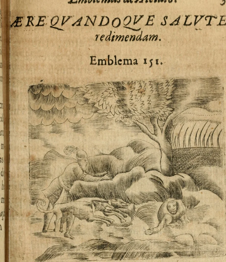 An illustration from Declaracion magistral sobre las emblemas de Andres Alciato con todas las historias, antiguedades, moralidad y doctrina tocante a las buenas costumbres, 1615, leaf 740