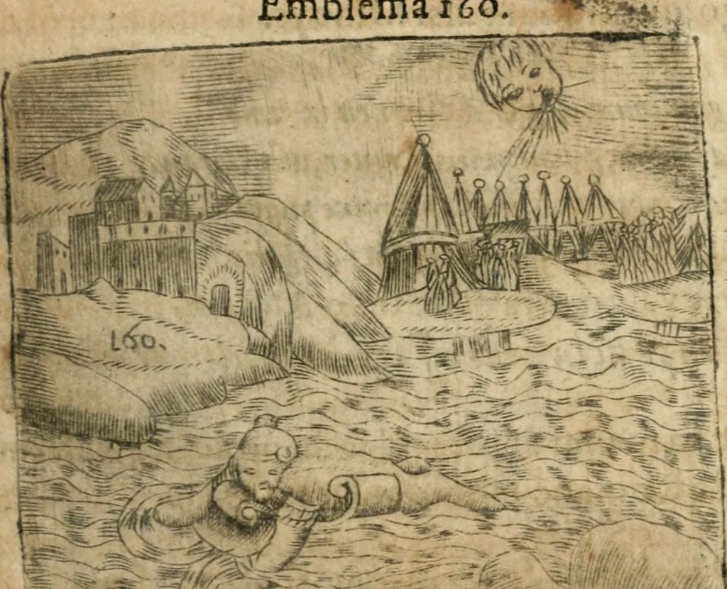 An illustration from Declaracion magistral sobre las emblemas de Andres Alciato con todas las historias, antiguedades, moralidad y doctrina tocante a las buenas costumbres, 1615, leaf 770