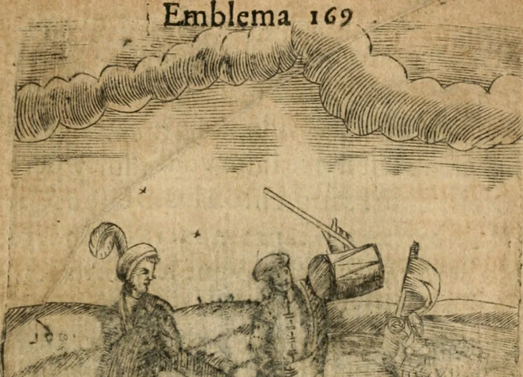 An illustration from Declaracion magistral sobre las emblemas de Andres Alciato con todas las historias, antiguedades, moralidad y doctrina tocante a las buenas costumbres, 1615, leaf 806
