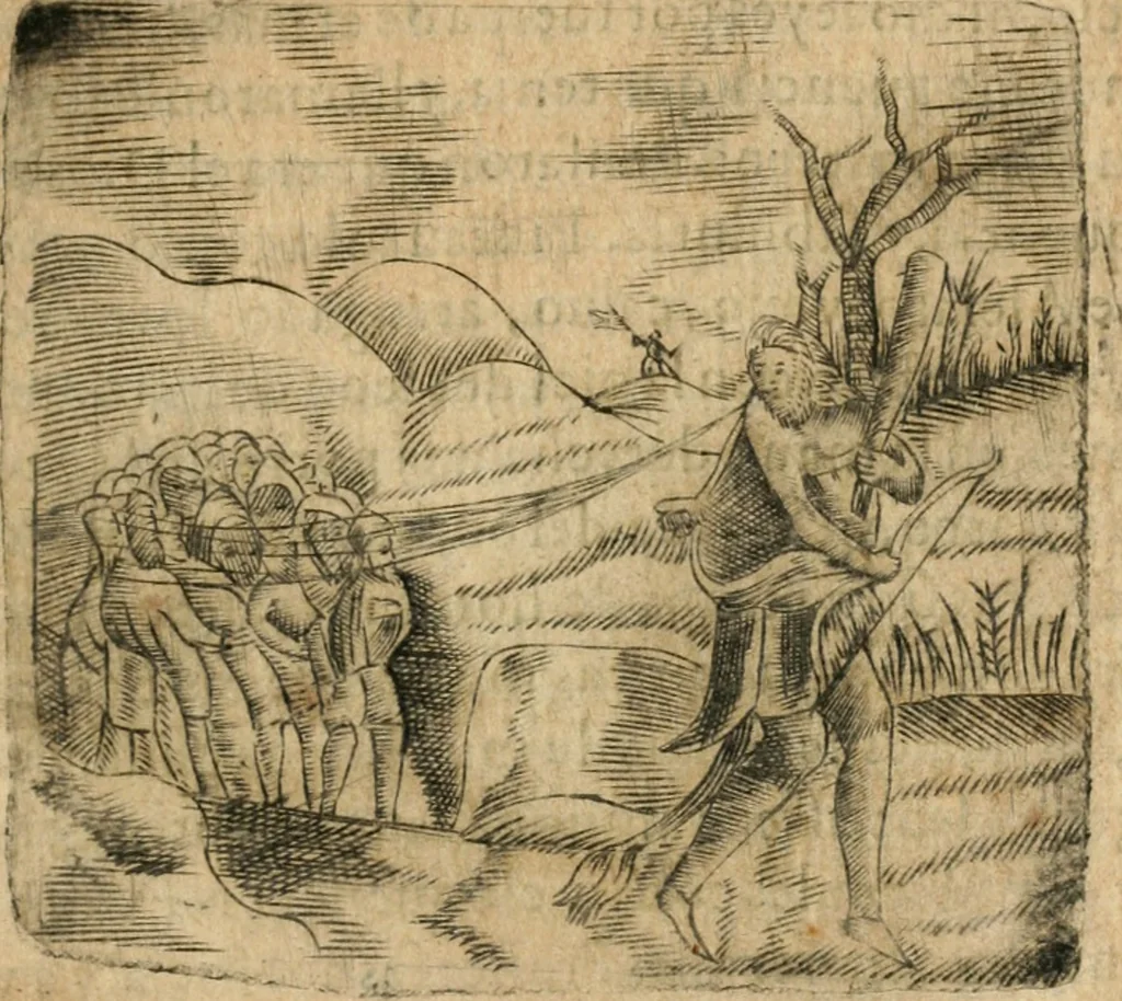 An illustration from Declaracion magistral sobre las emblemas de Andres Alciato con todas las historias, antiguedades, moralidad y doctrina tocante a las buenas costumbres, 1615, leaf 846